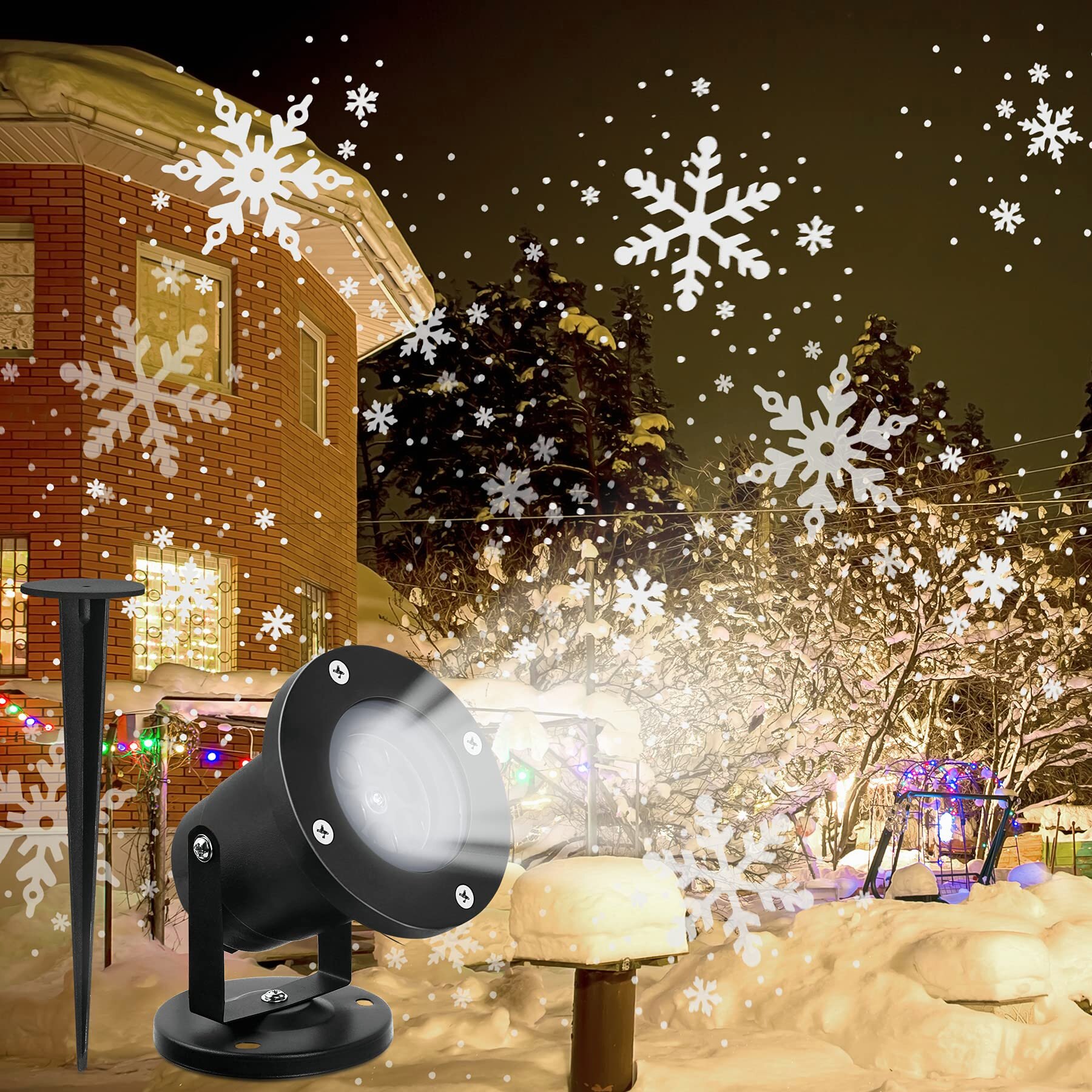 Fad Outdoor LED Snowflake Laser Light Projector Xmas Chrismas Lamp Decor Gift