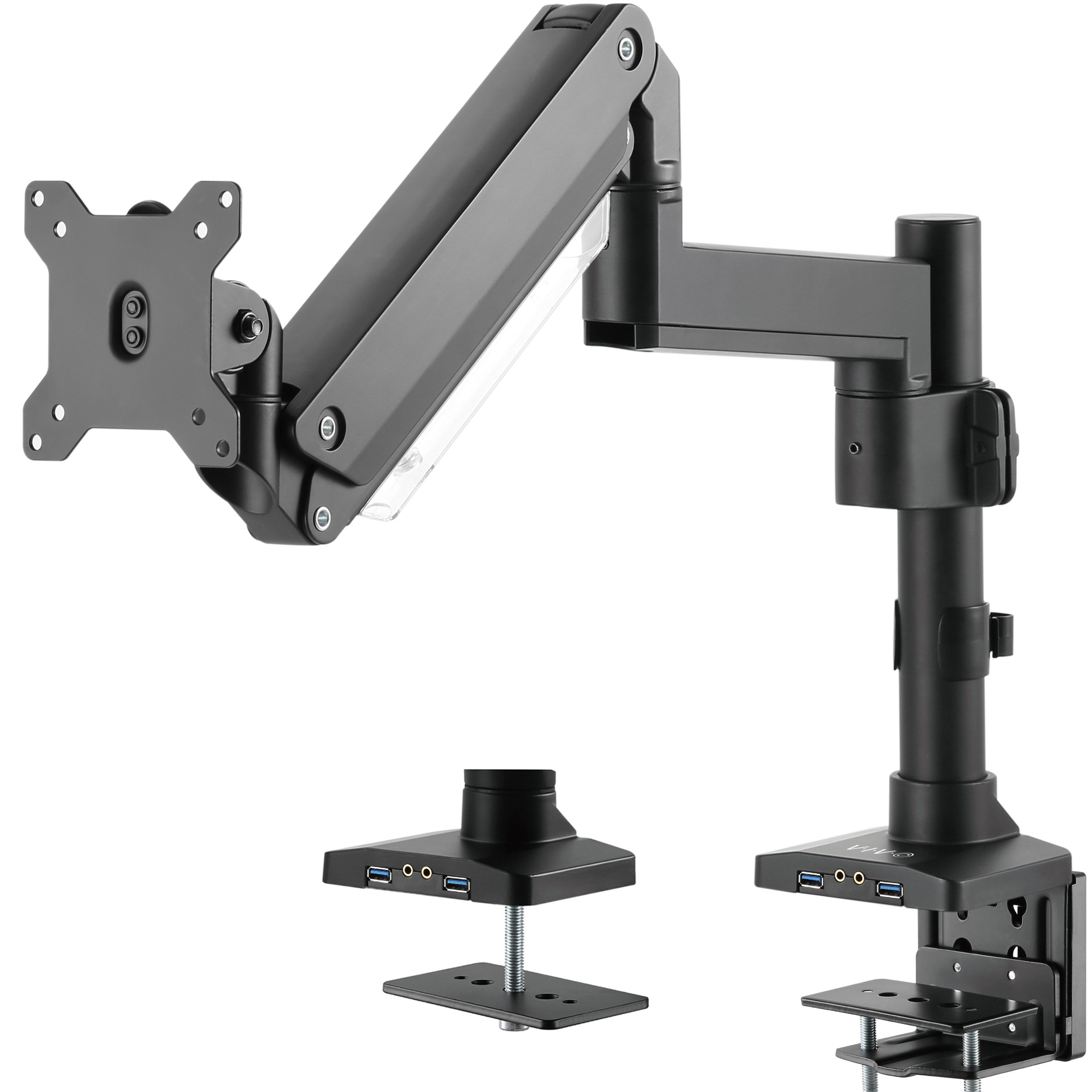VIvo Pneumatic Arm Single Monitor Desk 