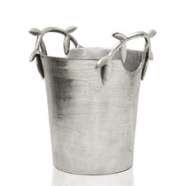 Large Polished Nickel Wine Cooler Ice Champagne Bucket Stag Theme