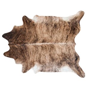 Brindle Cowhide Brown/White/Black Area Rug