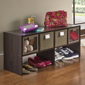 1-Tier and 4-Compartment Shoe Rack