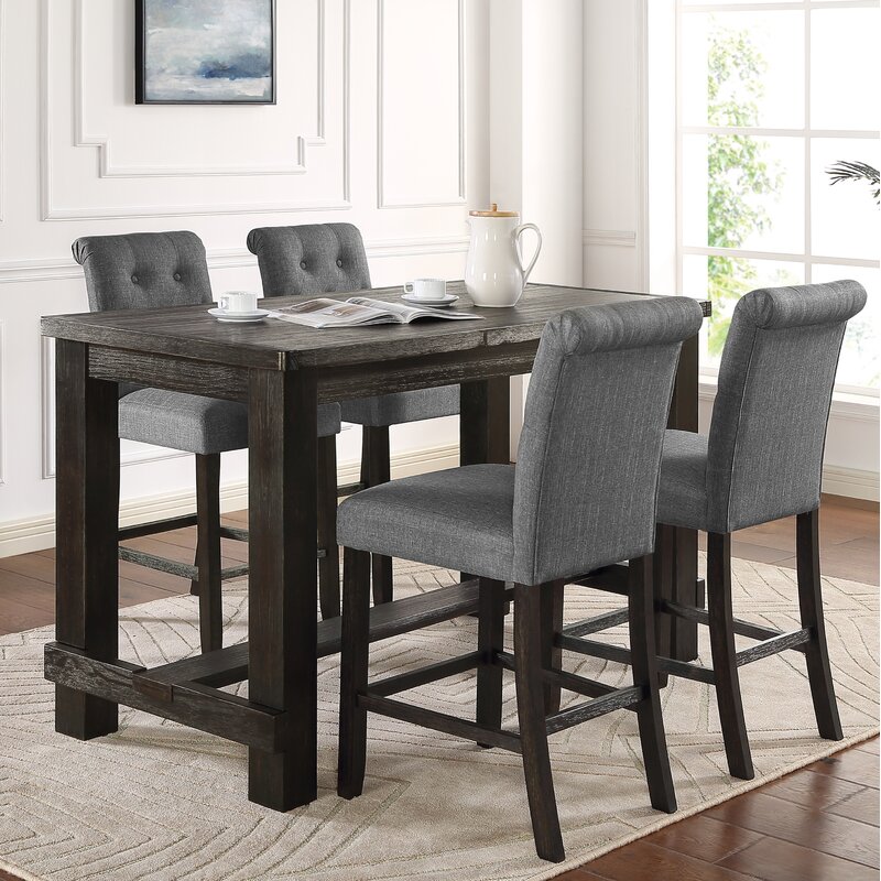 Foundry Select Danica 5 Piece Counter Height Dining Set & Reviews | Wayfair