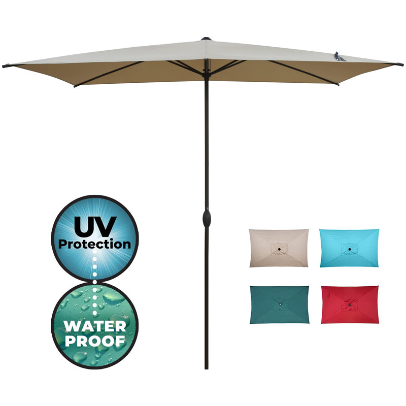Arlmont Co Serena 10 X 6 5 Rectangular Market Umbrella Reviews Wayfair