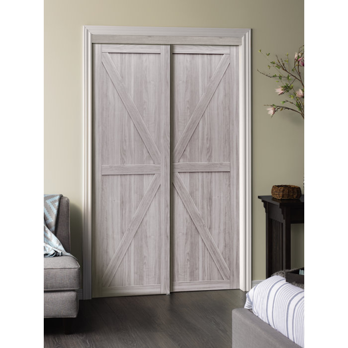 Paneled Manufactured Wood Trident Sliding Closet Door