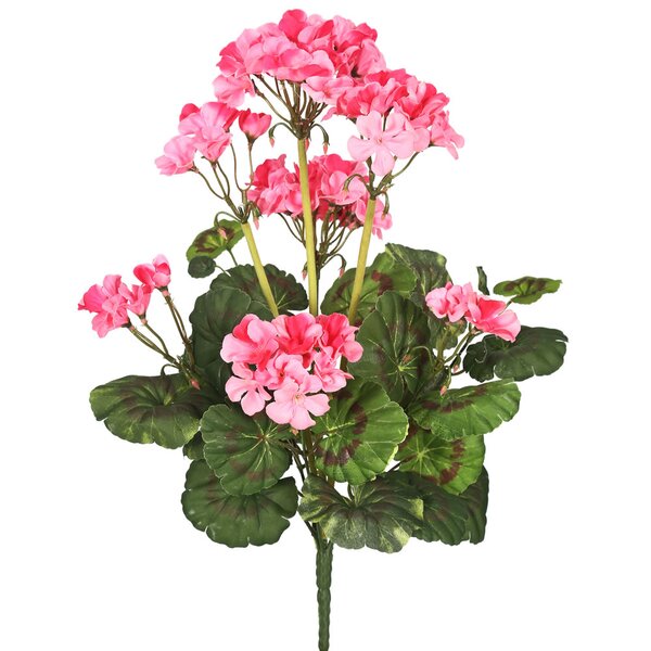 Artificial Flower Silk 47" Water-Resistant Geranium Hanging Bush Red Pack of 2