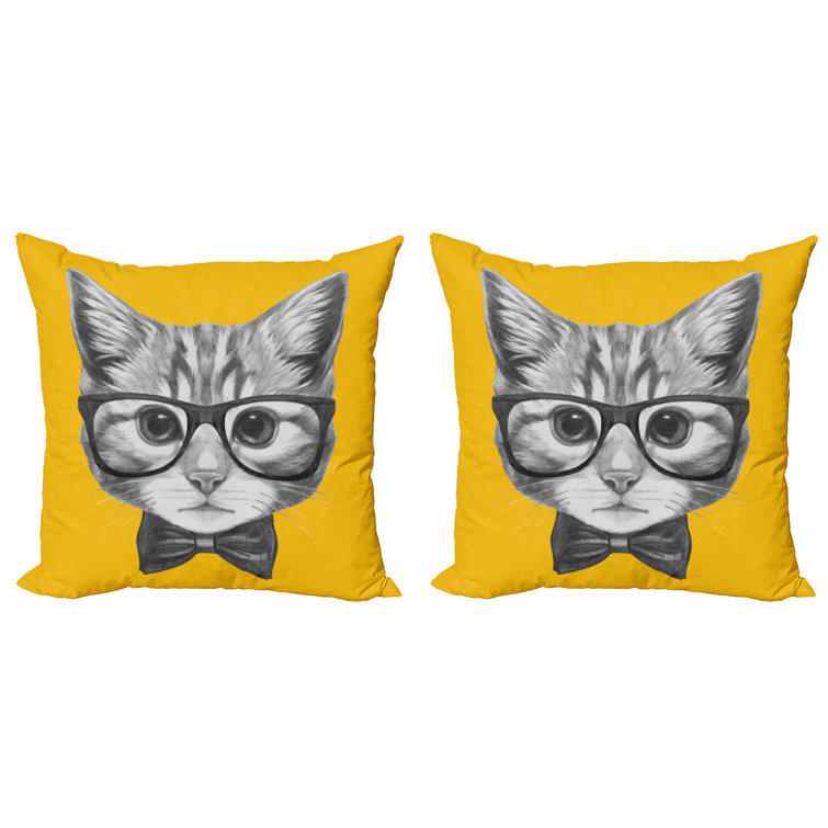 cat print pillow