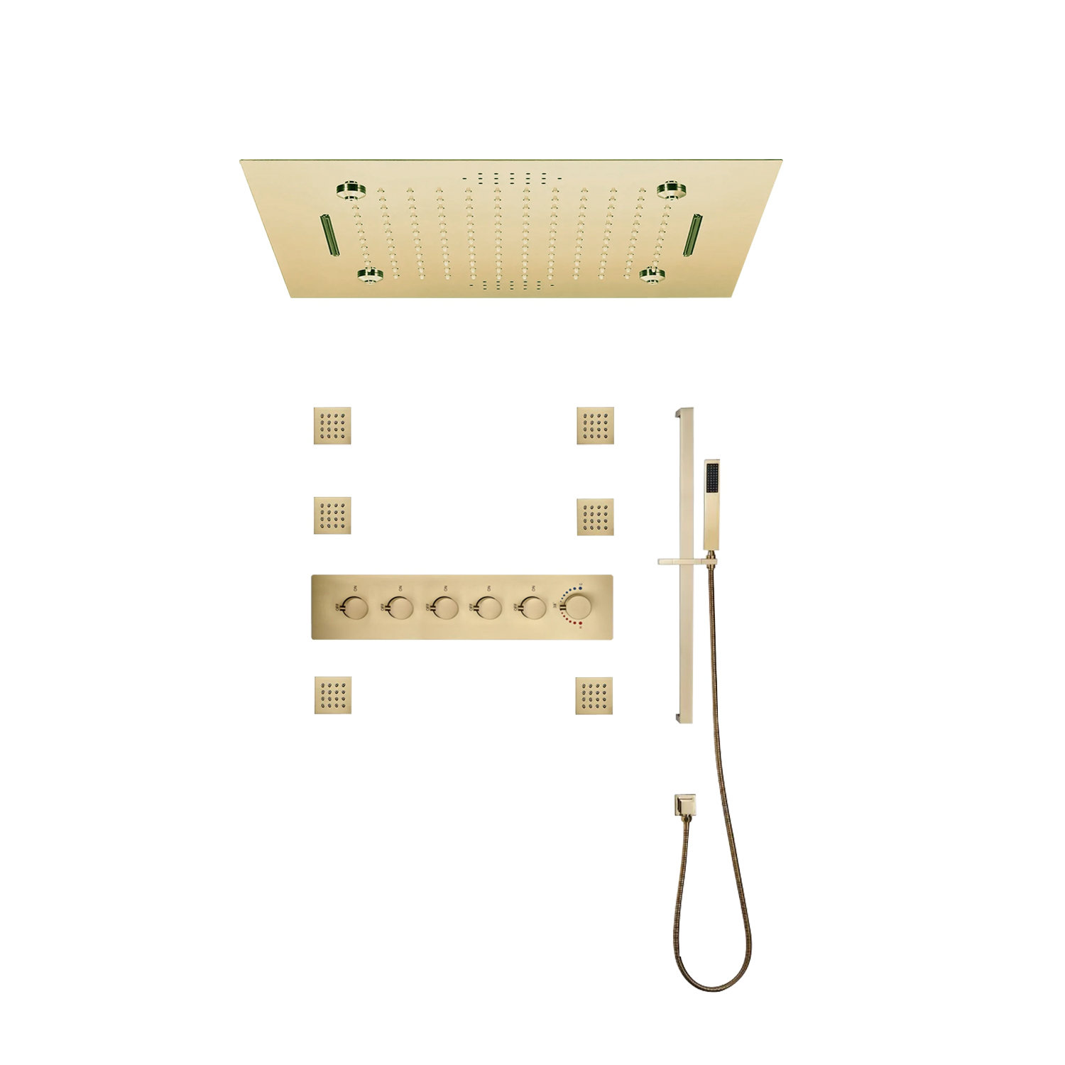 Fontanashowers Remote Controlled Recessed Led Musical Thermostatic