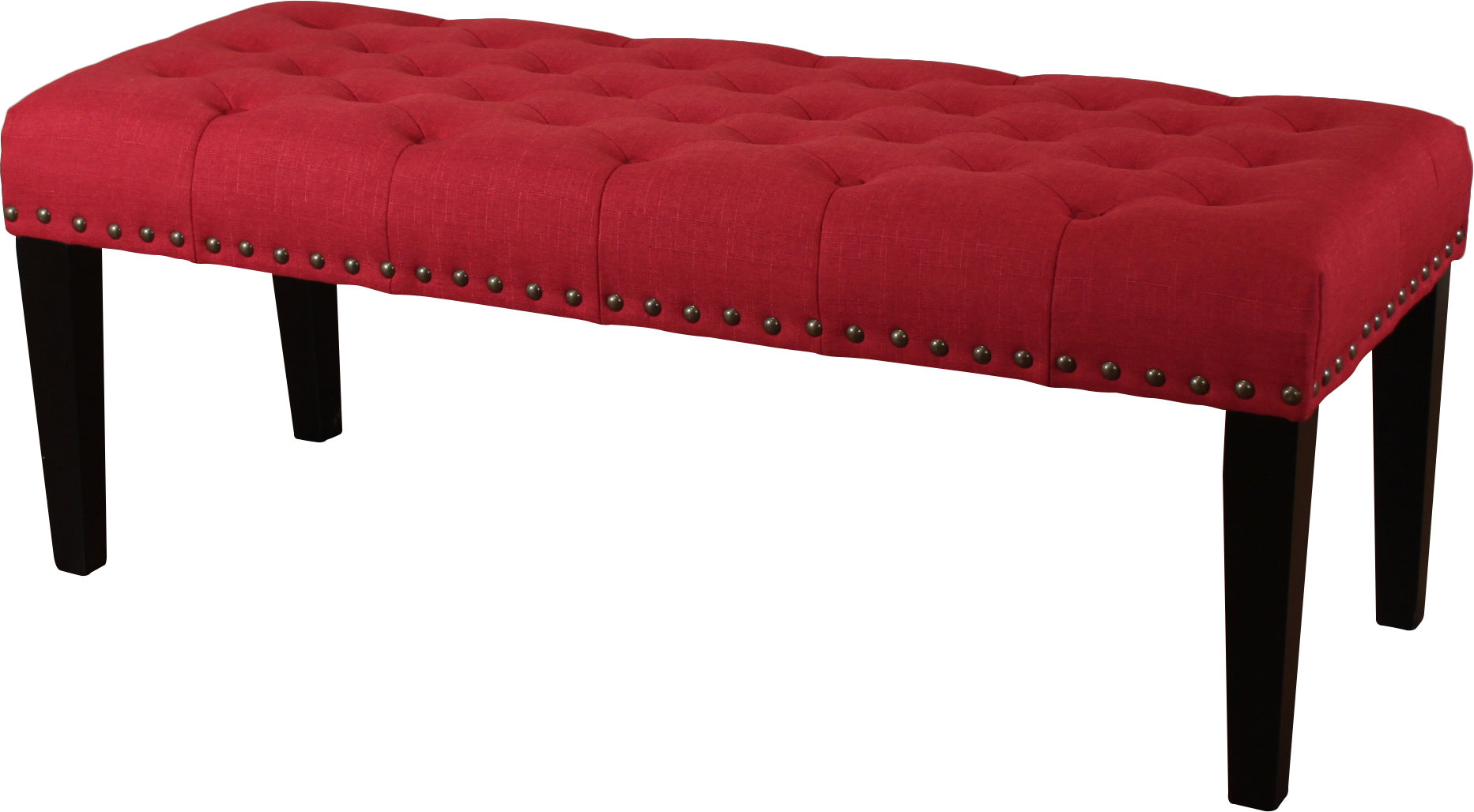 red bedroom bench
