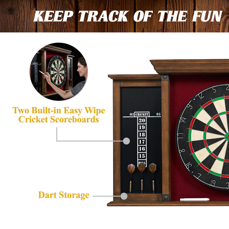 Barrington Billiards Company Sherwood Premium Cork Dartboard And Cabinet Set With Darts Reviews Wayfair