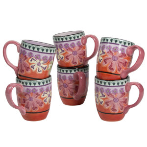 Hearts and Flowers 16 Ounce Mug (Set of 6)