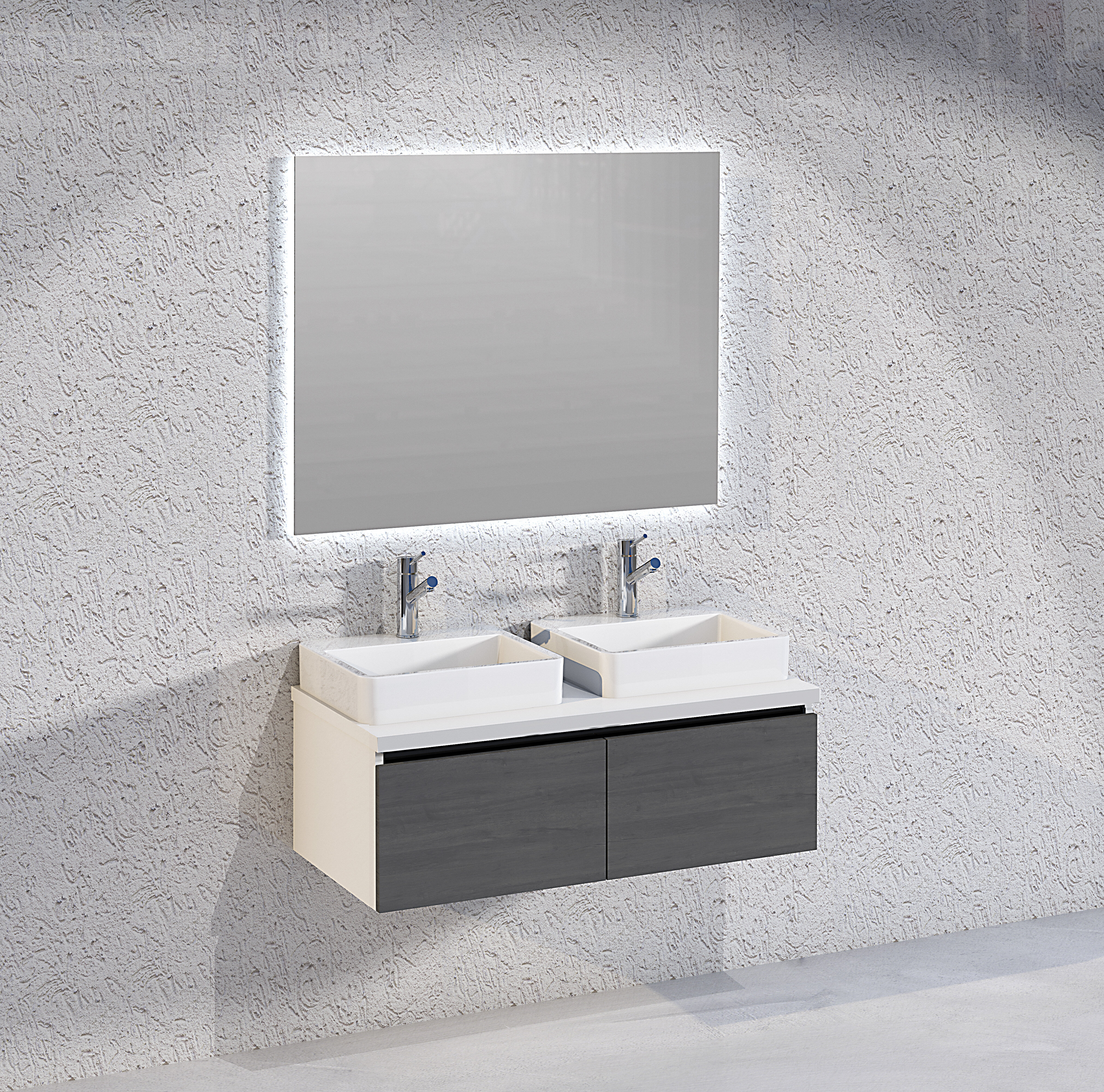 Brayden Studio Rebello Bathroom 1000mm Wall Hung Double Vanity Unit Wayfaircouk