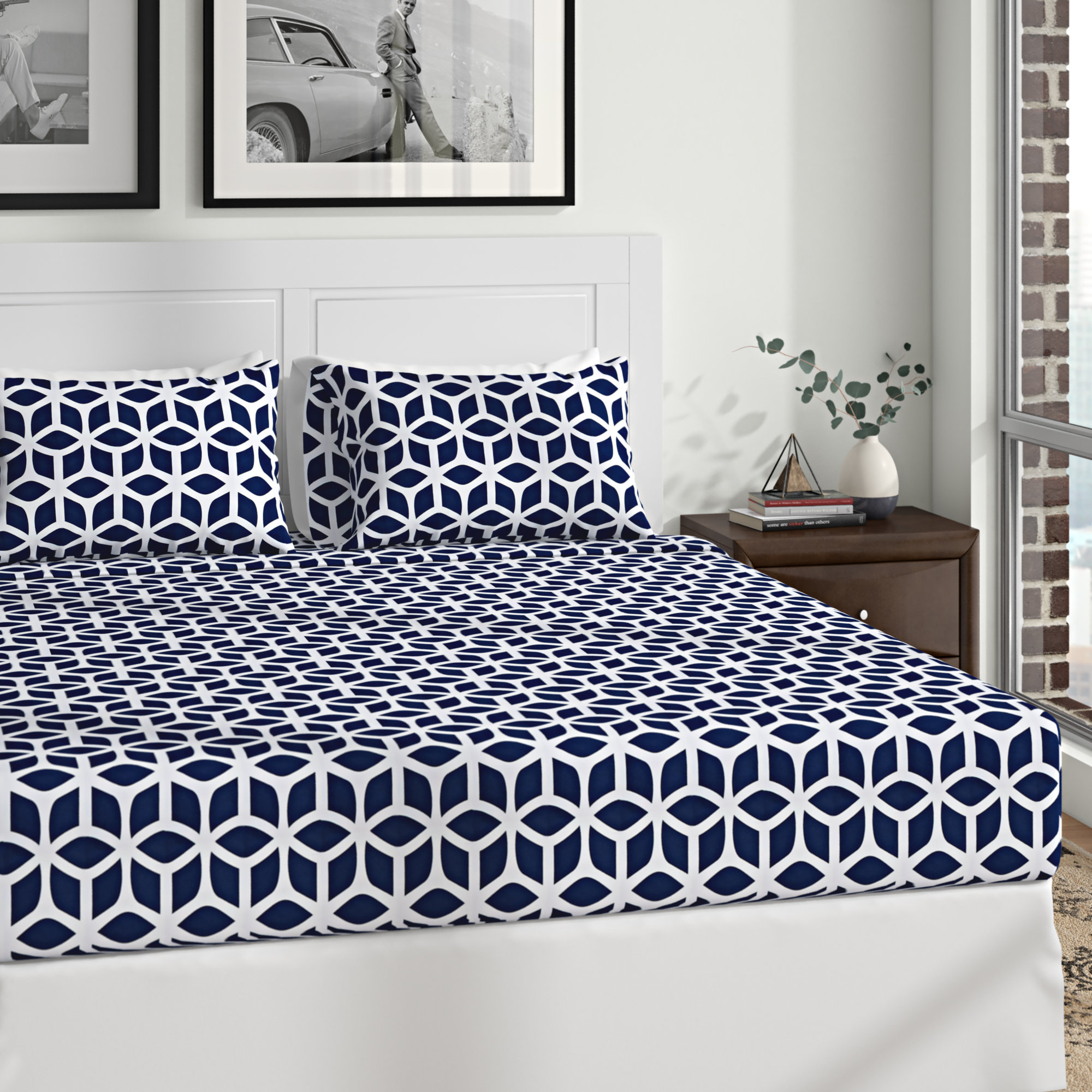 Wrought Studio Norfleet Geometric Microfiber Geometric Sheet Set Wayfair