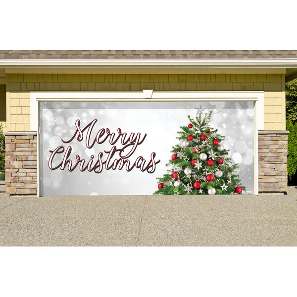 The Holiday Aisle® Merry Christmas Tree Garage Door Mural & Reviews ...