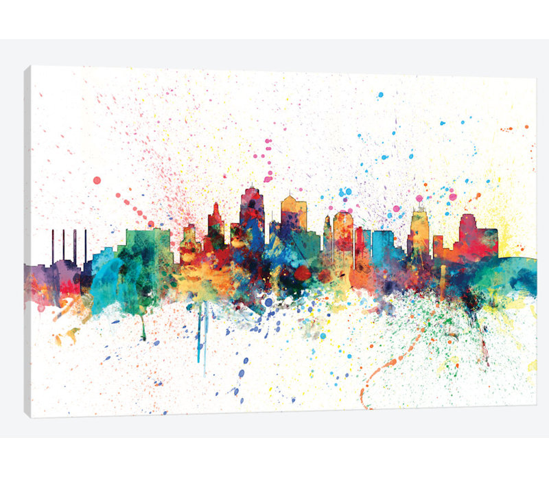 East Urban Home Rainbow Splash Skyline Series Kansas City