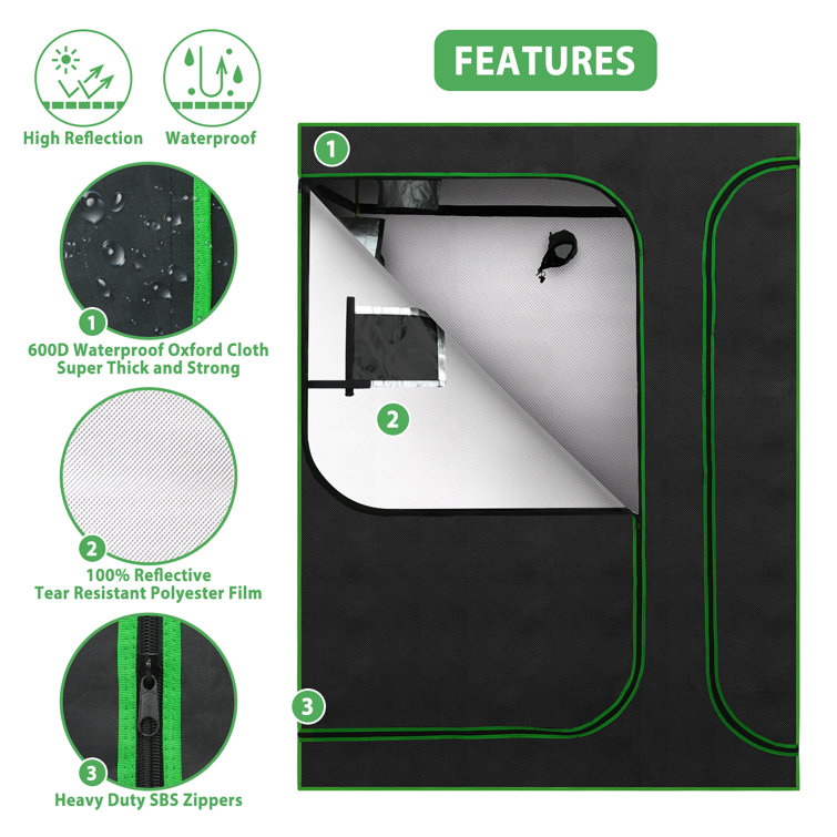 Kingso 2 In 1 Grow Tent 4 X5 Indoor Plant Growing Tents With 600d Waterproof Canvas 3 High Reflective Mylar Spaces For Propagation And Flower 48 X60 X80 Wayfair Kingso 2 In 1 Grow Tent 4 X5 Indoor Plant Growing Tents With 600d Waterproof Canvas 3 High Reflective Mylar Spaces For Propagation And Flower 48 X60 X80 Wayfair