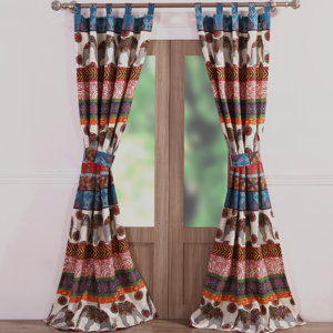 Kandula Wildlife Sheer Tab Top Curtain Panels (Set of 2)