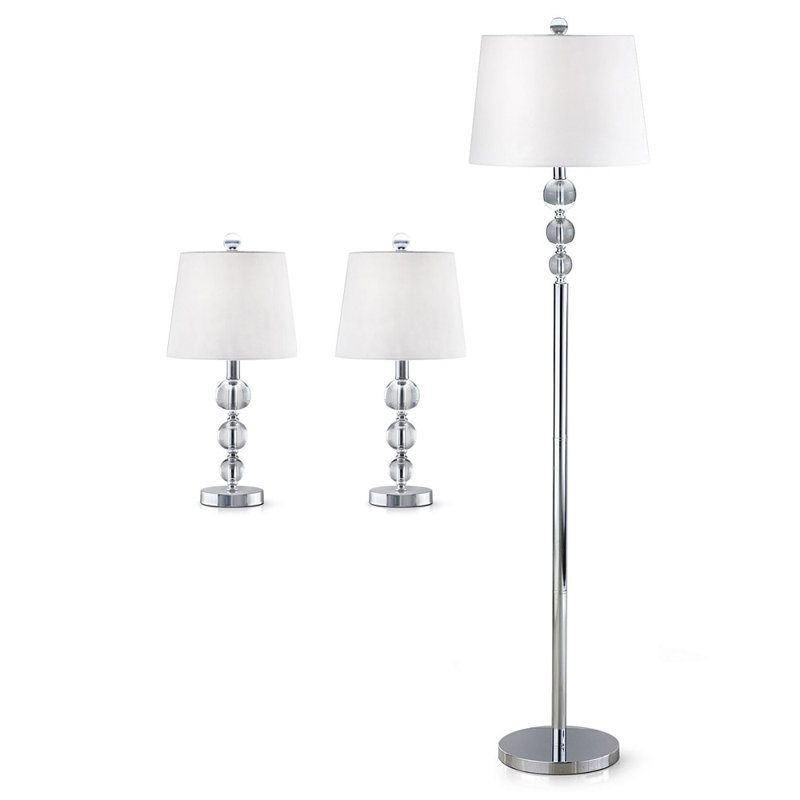 House Of Hampton Sham 3 Piece Floor And Table Lamp Set Reviews Wayfair Sham 3 Piece Floor And Table Lamp