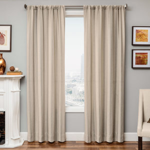 Ezra Striped Semi Sheer Rod Pocket Single Curtain Panel