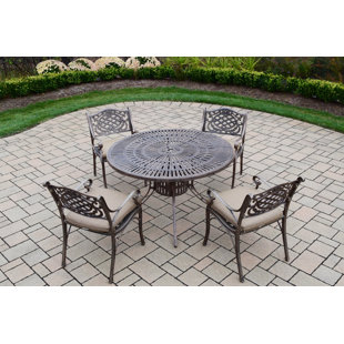 Go to store & view more images Sunray Mississippi 5 Piece Dining Set with Cushions by Oakland Living