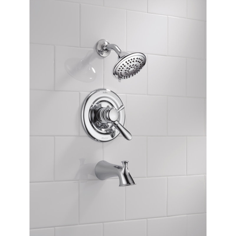 Lahara Tub and Shower Faucet Trim with Lever Handles and Monitor