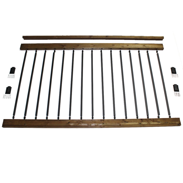 Vista Railing 3 Ft H X 6 Ft W Somerset Brown Treated Stair Railing Wayfair Ca