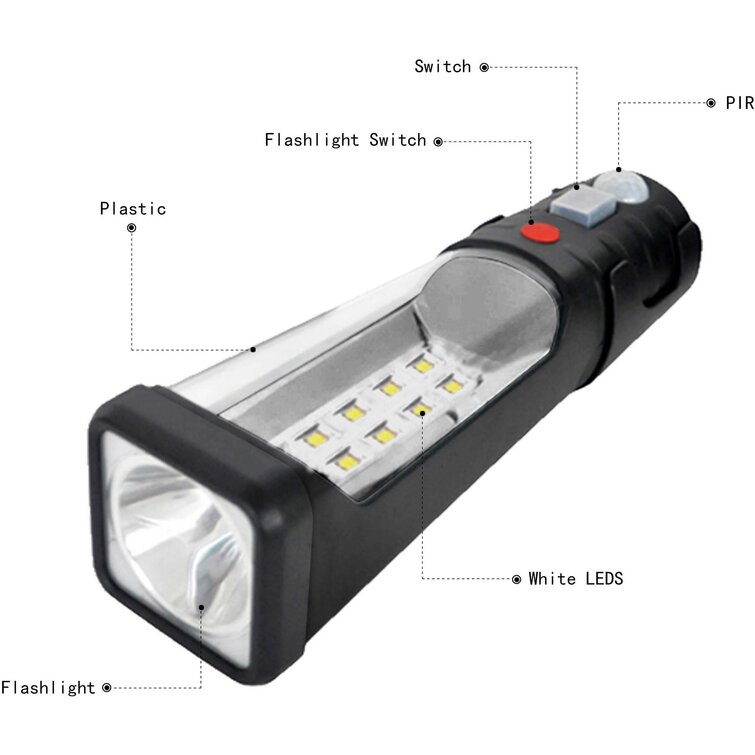1pc Portable Outdoor LED Camping Lantern Solar Lamp Lights Handheld Flashlights 