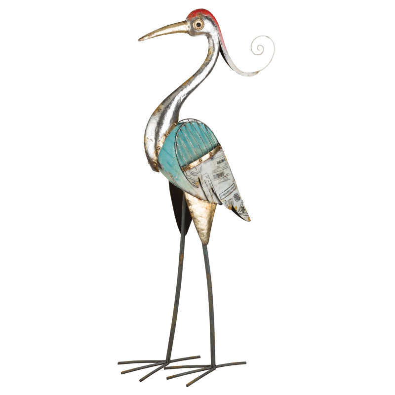 Regal Art Gift Nuts And Bolts Heron Looking Down Metal Statue Wayfair