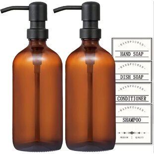 Amber Glass Soap Dispenser 8 oz with Oil Rubbed Bronze Soap Dispenser Pump NEW