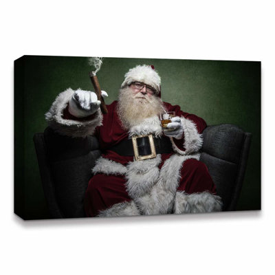 Christmas Holiday Celebration Santa Claus - Wrapped Canvas Photograph Pictures Print Wall Art