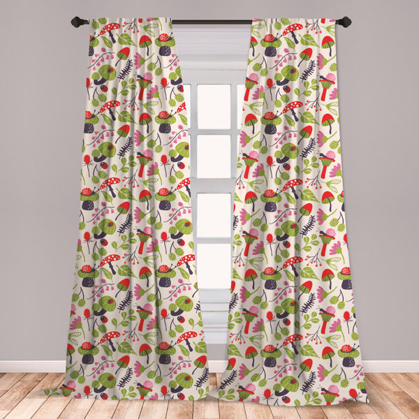 East Urban Home Ambesonne Mushroom Curtains Forest Life Themed
