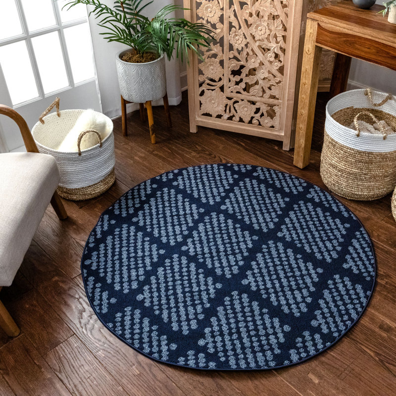 Well Woven Geometric Dark Blue Area Rug Wayfair