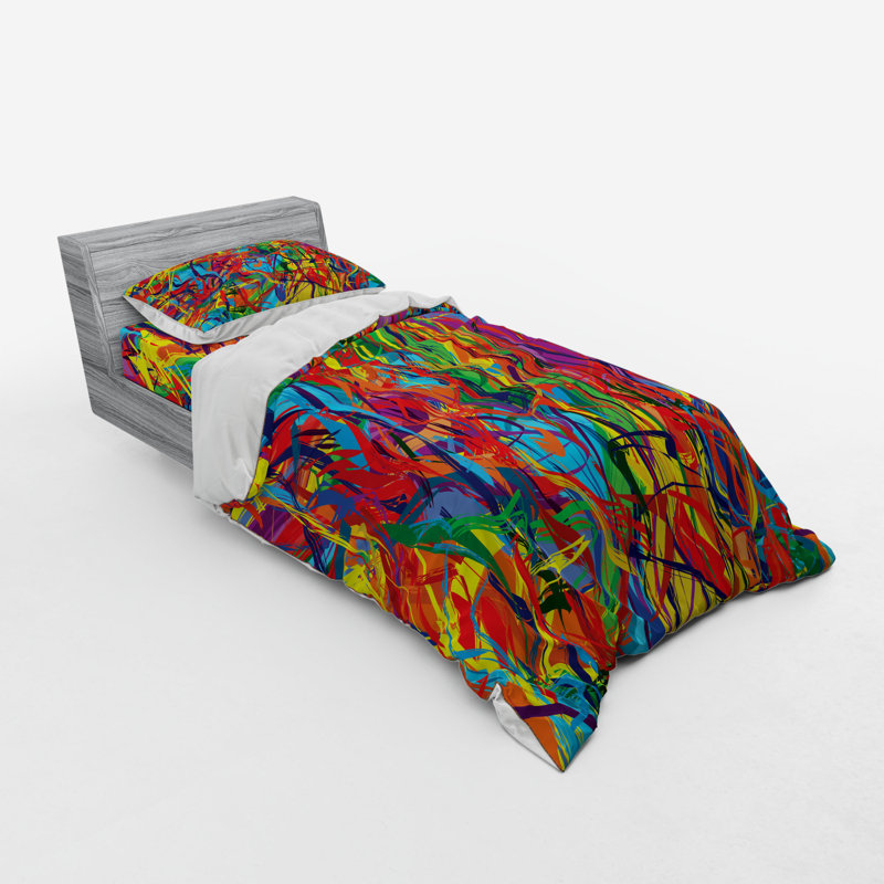 East Urban Home Ambesonne Modern Bedding Set Circled Rainbow Like