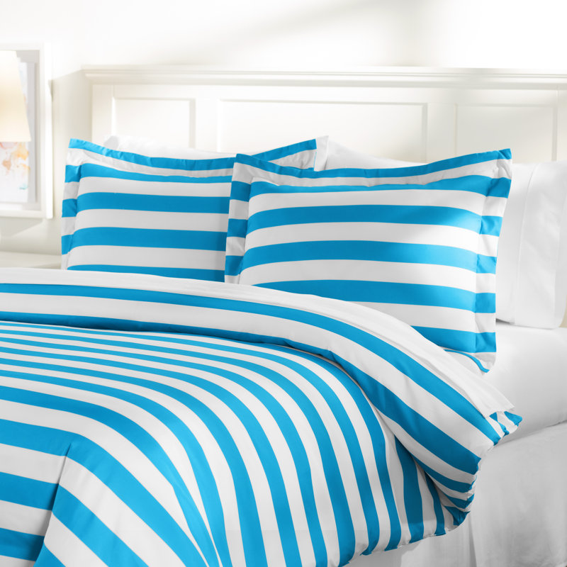 Breakwater Bay Cara 3 Piece Striped Down Alternative Duvet Cover