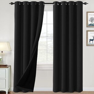 Tiebacks in 8 Sizes Black Lined Faux Silk Curtains