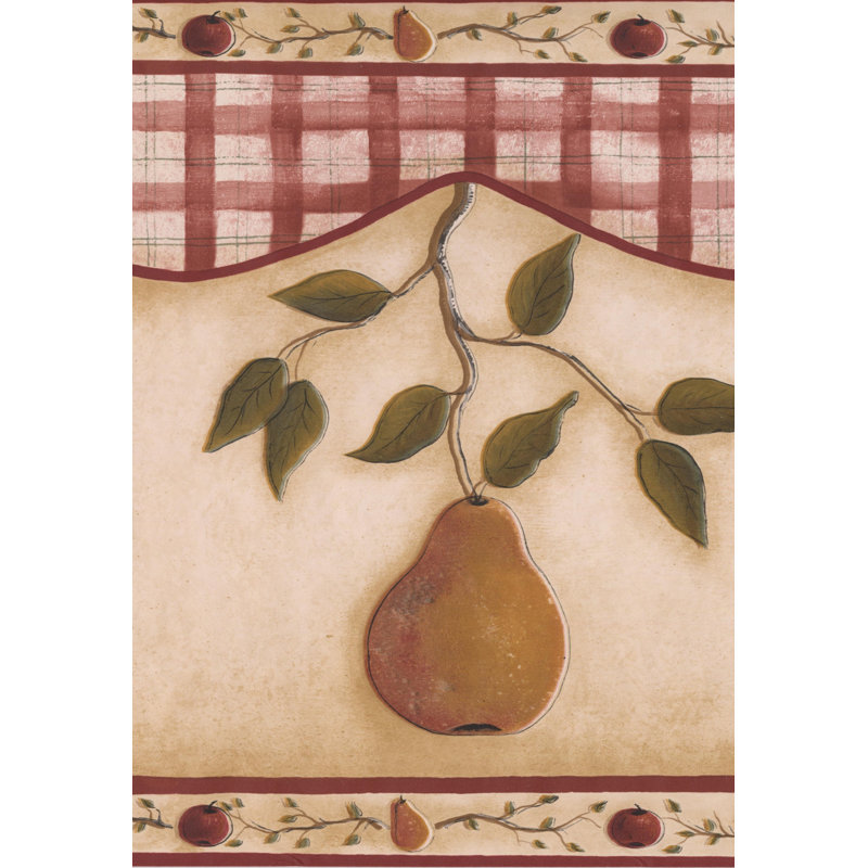 York Wallcoverings 15 L X 13 5 W Apple Pear On Vine Kitchen
