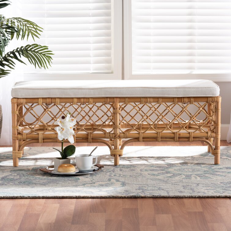 rattan wicker bench