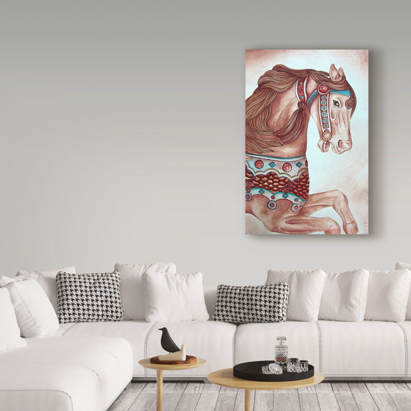 Astoria Grand Carousel Horse Acrylic Painting Print On Wrapped