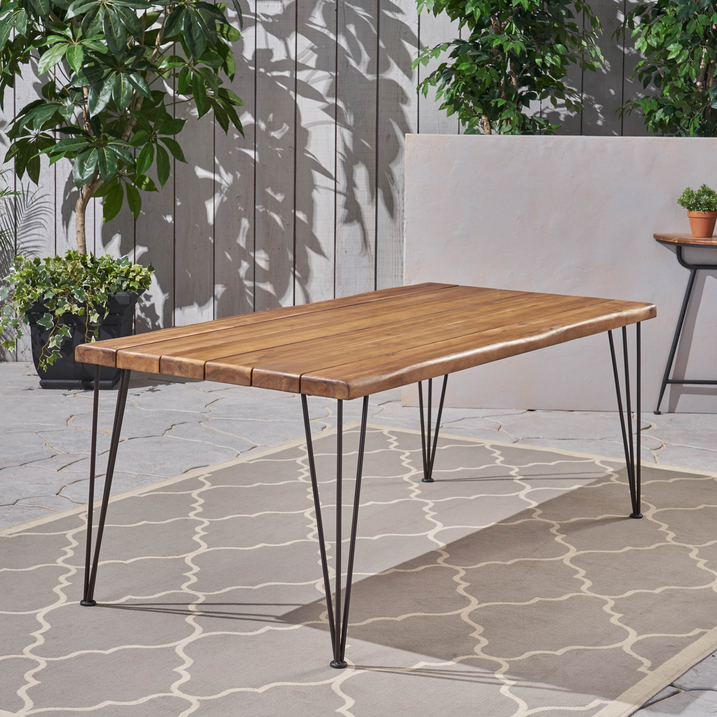 Union Rustic Vikesha Acacia Outdoor Dining Table & Reviews | Wayfair