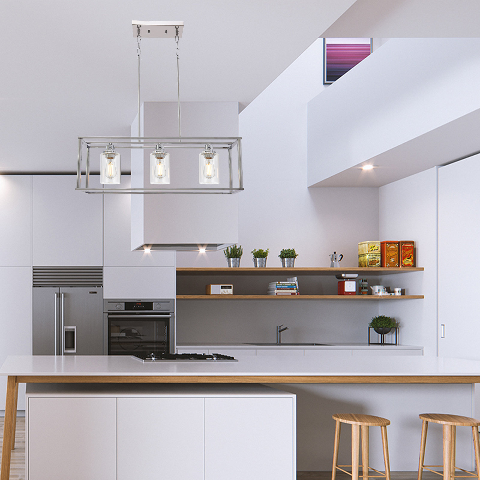 Ebern Designs Daundra 3 Light Kitchen Island Rectangle Pendant Wayfair