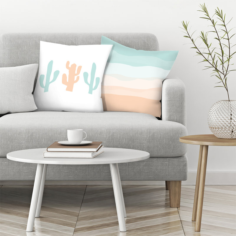 East Urban Home Jetty Printables 2 Piece Cactus Throw Pillow Insert Set