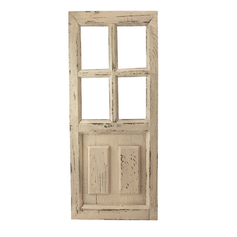 August Grove 28 Small White Miniature Wooden Door Wall Hanging