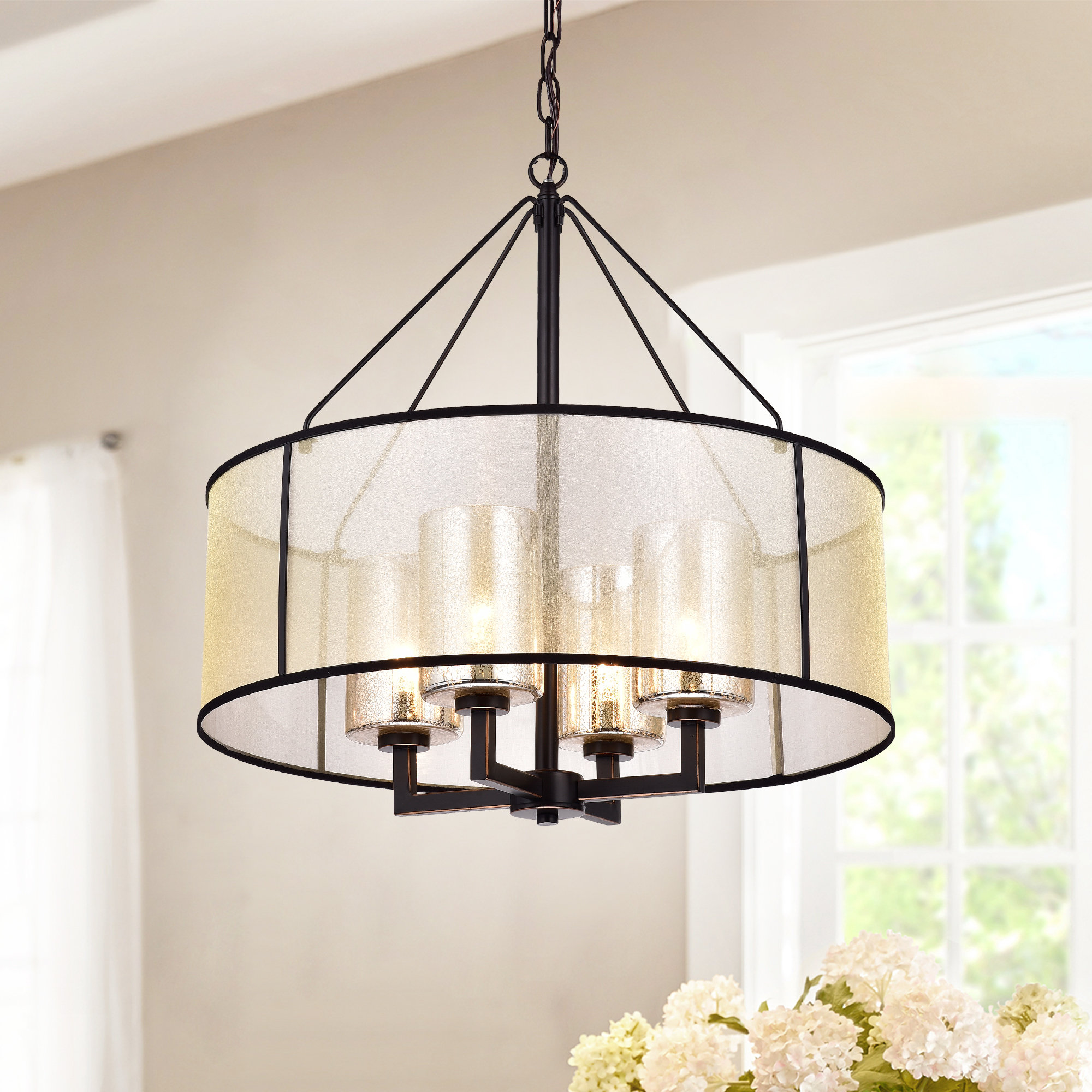 Gracie Oaks Rehan Pillar Gl Fabric Cylinder Shade 4 Light Drum Gracie Oaks Rehan Pillar Gl Fabric Cylinder Shade 4 Light Drum Chandelier Reviews Wayfair