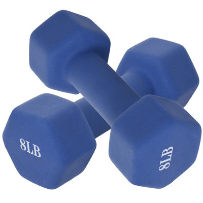 Collins Home Inca Pair Dumbbell Barbell Neoprene Coated Weights 8 Pound Blue Collins Home Inc