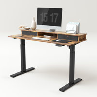 Deals on Inbox Zero 55-in Adjustable Standing Desk with Upper Drawers