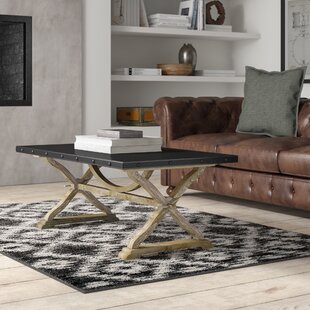 Nelda Solid Wood Cross Legs Coffee Table With Storage By Greyleigh