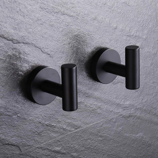2 Pack Suction Cup Robe Hooks Bathroom Kitchen Office Super Powerful Towel Holder Organizer Coat Bathrobe Hanger Storage Removable Heavy Duty Wall Hooks Black ABS Plastic by BLISSPORTE HONGXUAN TRADE