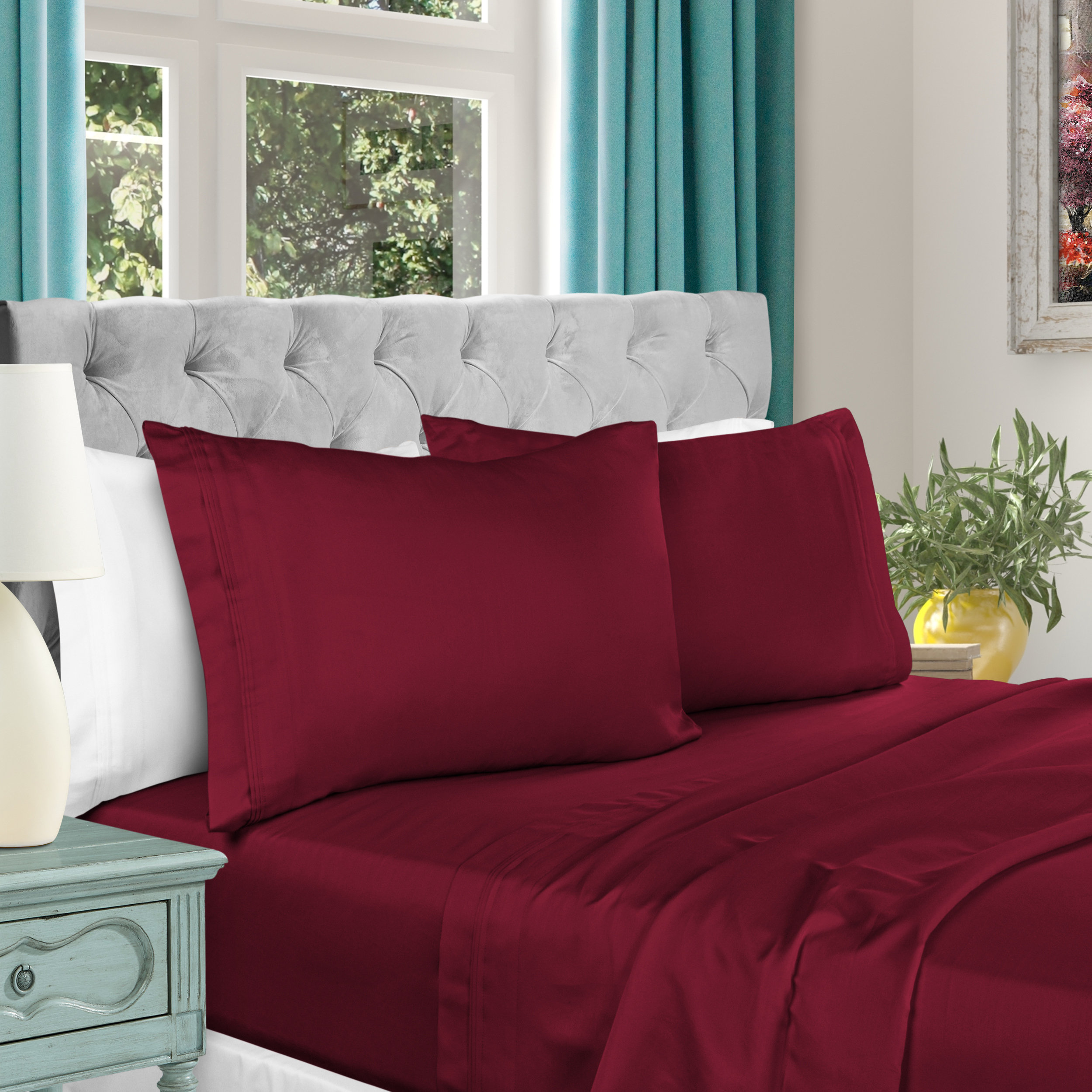 Gorgeous Stripe Bed Sheet Set Choose All Sizes & Color 1000 TC Egyptian Cotton 