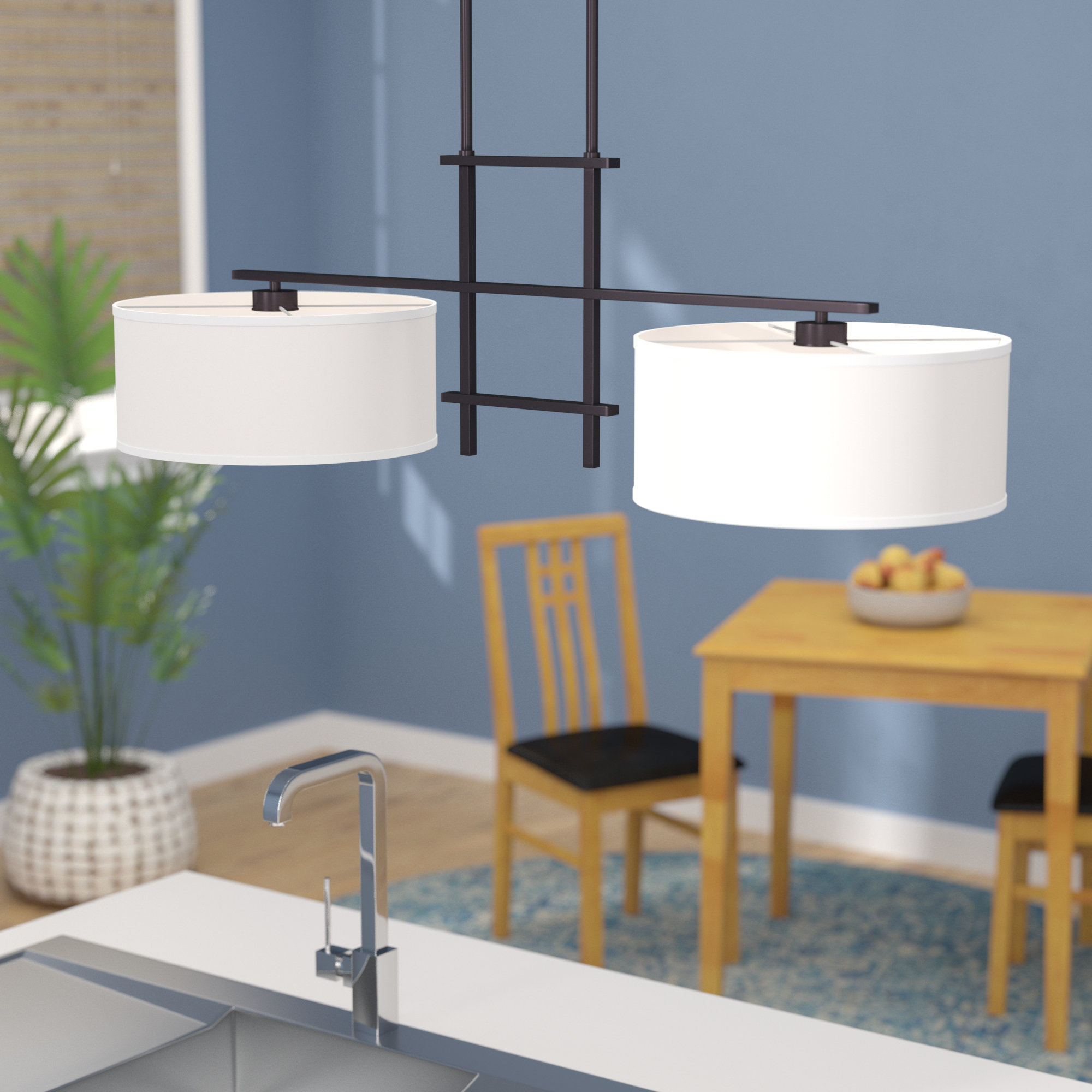 kitchen island drum pendants