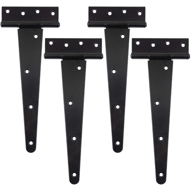 8" Heavy Duty Black Tee T Hinges for Fence Gate Barn Shed Door 