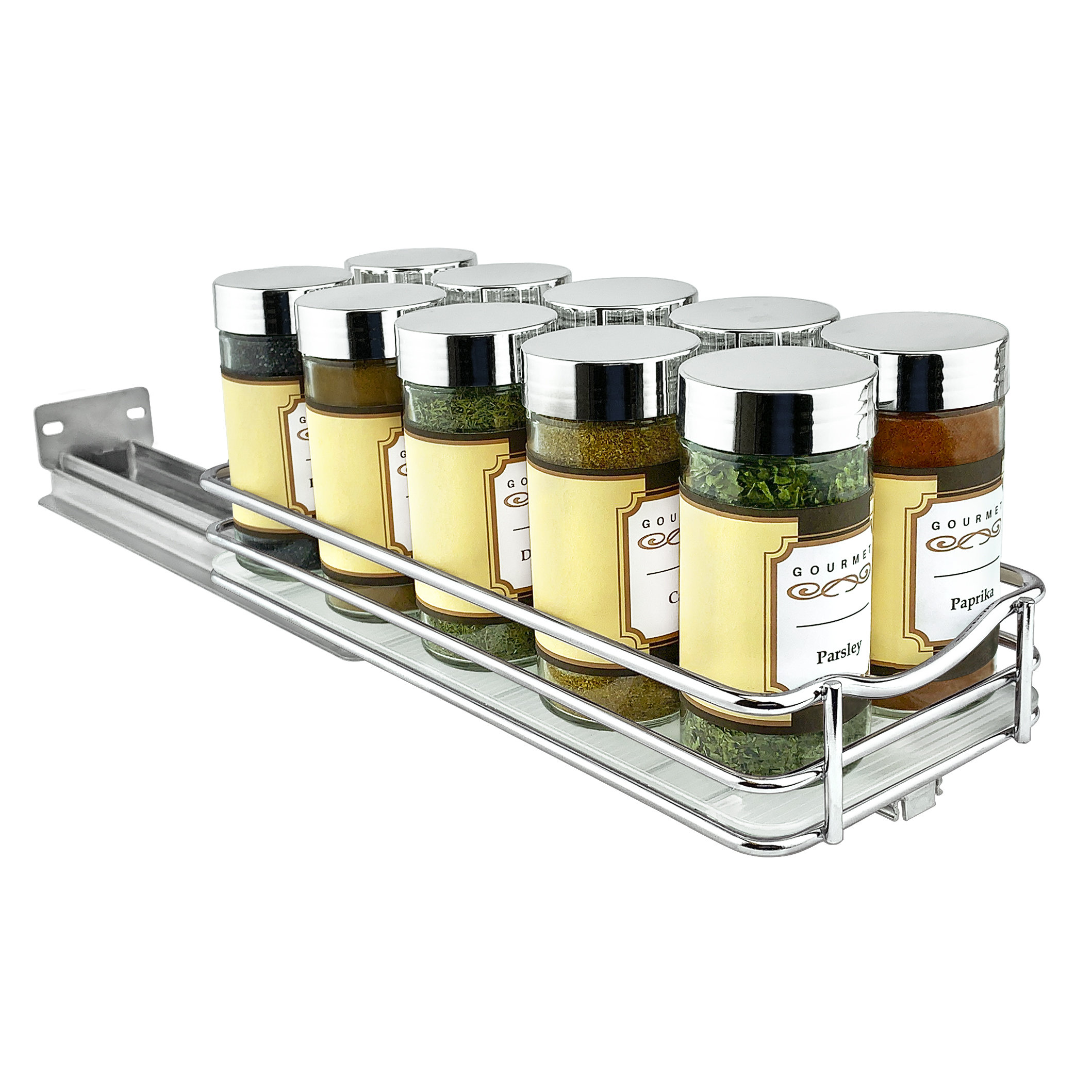 Lynk Professional Slide Out Upper Organizer 10 Jar Spice Rack